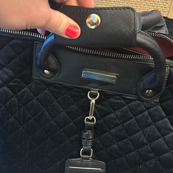 Adrienne Vittadini Velvet Travel Bag Crossbody & Handles - Picture 5 of 15